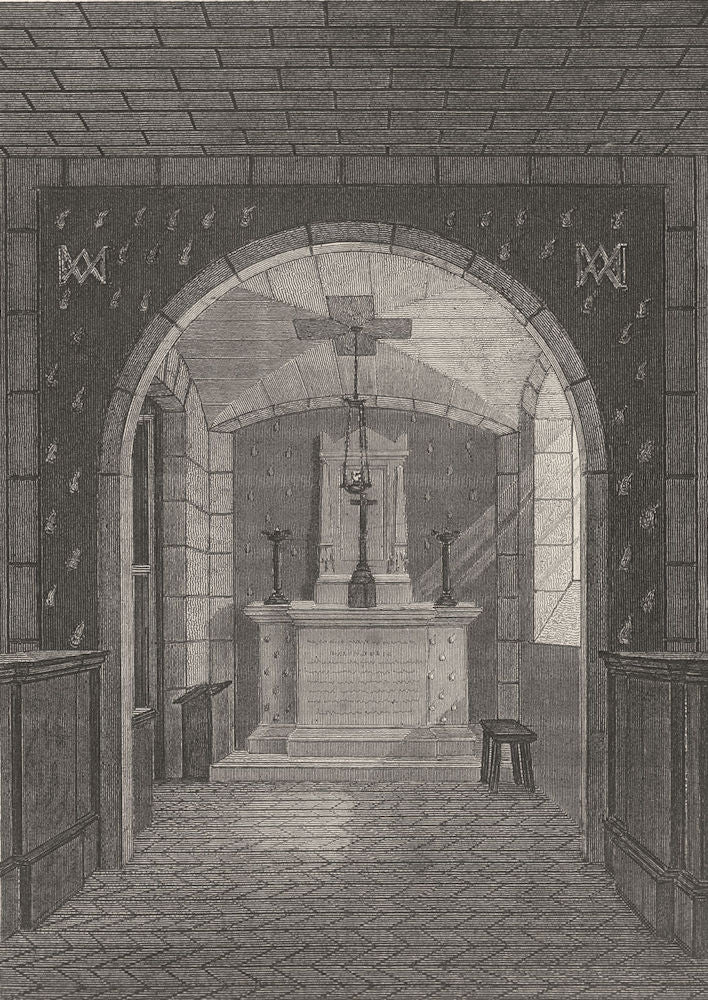 PARIS. Chapelle Expiatoire, Conciergerie 1831 old antique print picture